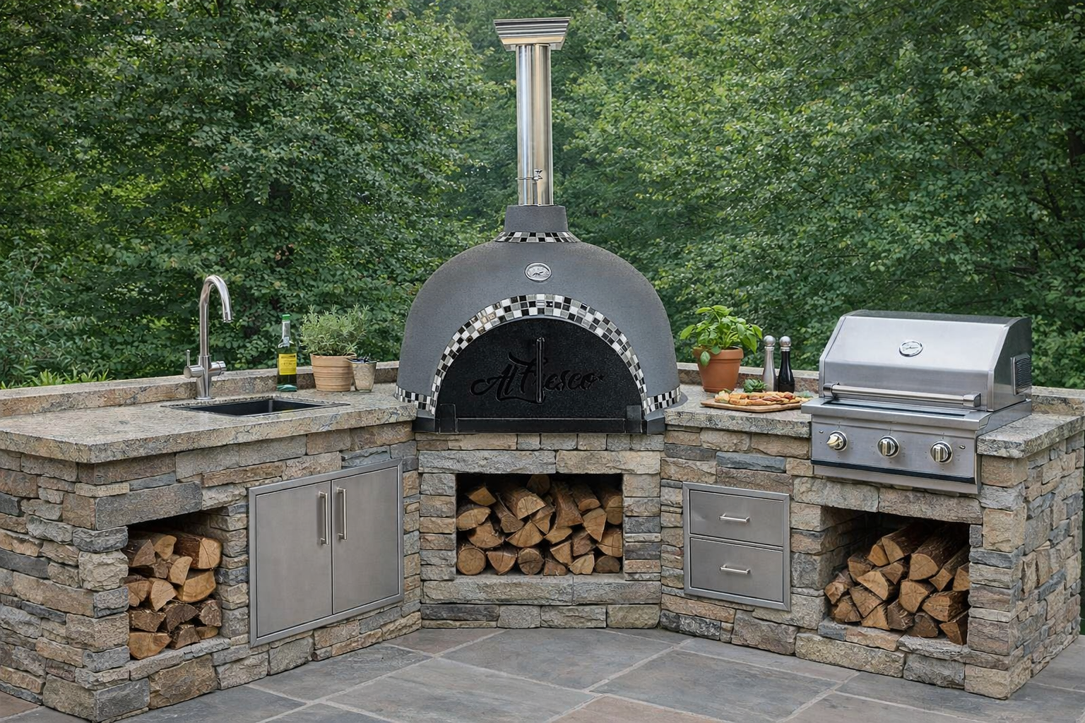 Al Fresco Grande pizza oven with door