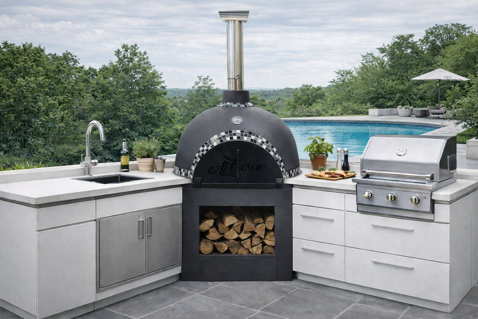 Al Fresco Festivo pizza oven with door